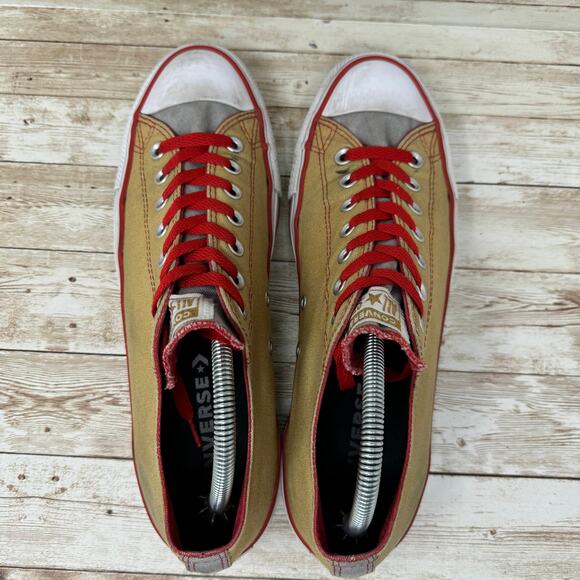Converse 49er All Star XLII Gold Canvas Red Low Top Sneakers Men's Size 10 - Picture 6 of 9